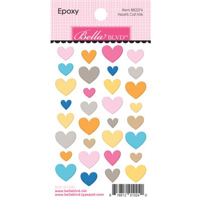 Bella BLVD Chloe Epoxy Sticker - Hearts Cat Mix
